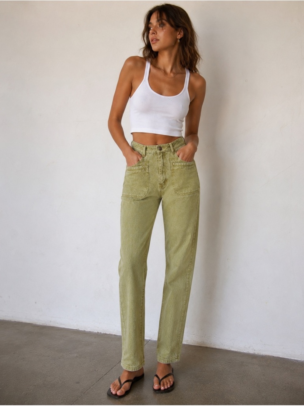 Vintage Sergio Valente High Waist Straight Leg Jeans Size Small Green
